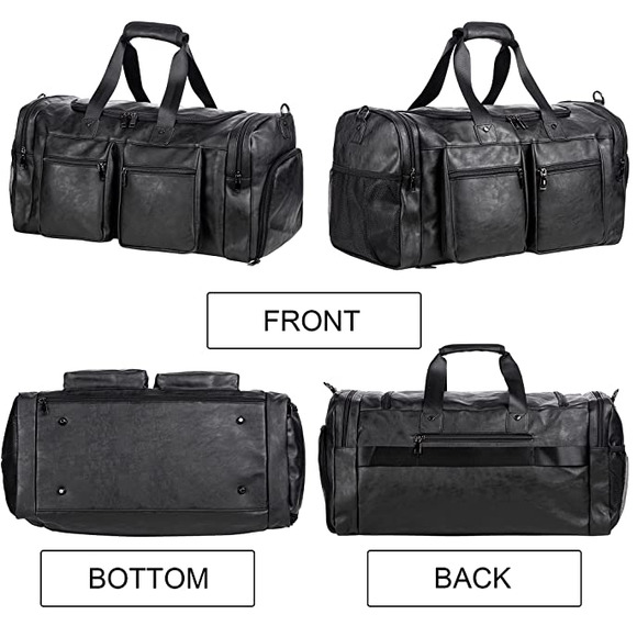 NEW! Leather Ashpel Weekender Travel Tote - Picture 2 of 6